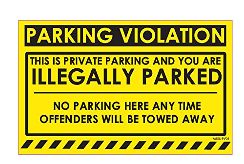 Parking Violation Stickers for Illegally Parked Cars in