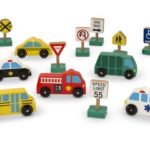 Melissa & Doug Wooden Vehicles and Traffic Signs With 6 Cars and 9 Signs
