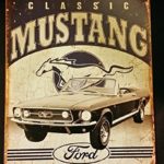 Classic Mustang Tin Sign 13 x 16in