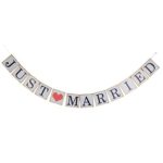 Pixnor Just Married Wedding Banner Wedding Garland Wedding photo booth props Wedding Decorations