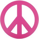 Pink Peace Auto Car Magnet 5 1/8″ Diameter