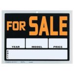 9×12″ Pvc Sign “For Sale” (Year/ Model/Price/Call)