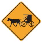 Amish Carriage Crossing Warning Sign Laptop Car Bumper Sticker Decal – ACC-011