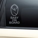 Baby on Board Vinyl Decal Laptop Car Truck Bumper Window Sticker (Safety Sign) – Charcoal