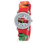 TimerMall Cartoon 3D Strap Round Dial Kids Boys Girls Analog Watches Cars Pattern