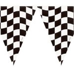 Creative Converting Flag Pendant, 10 by 12-Inch, Black and White
