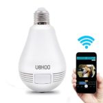 UOKOO 360-Degree Fisheye Panoramic Network Wireless Camera, LED Bulb Home Security System White (D)