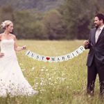 Vintage Just Married Banner Wedding Decor Bunting Photo Booth Props Signs Garland Bridal Shower Decoration
