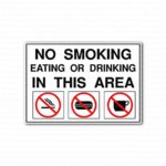 No Smoking Eating Drinking in This Area Sign Sticker