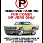 1965 Mercury Comet Classic Car-toon No Parking Sign