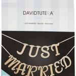 Darice David Tutera Just Married Banner, Gold Glitter