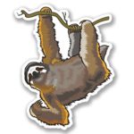 2 x 10cm/100mm Lazy Sloth Luggage Vinyl Sticker Decal Laptop Travel Luggage Car iPad Sign Fun #4134