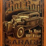 Rat Rod Garage Distressed Retro Vintage Tin Sign 13 x 16in