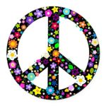 CafePress – Hippie Flowery Peace Sign – Round Car Magnet, Magnetic Bumper Sticker