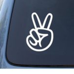 PEACE SIGN – Hand – Car, Truck, Notebook, Vinyl Decal Sticker #1111 | Vinyl Color: White