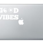 Good Vibes Peace Sign Daisy Quote (WHITE) Vinyl Decal Stickers for MacBook Laptop Car Love Forever Birds Always Relationships Feathers Peace Tough Strength Strong Strength Hope Inspiration Dreamer Love Bird Flying Dream Symbol Flower PMA Attitude