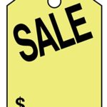 Sales Signs 50 Per Pack Hang on Rear View Mirror (Fluorescent Yellow)