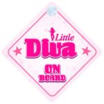 Little Diva On Board Car Sign New Baby / Child Gift / Present / Baby Shower Surprise