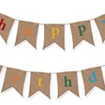 Rustic Burlap Happy Birthday Banner – Premium Quality Birthday Party Decortions by The Sterling James Company
