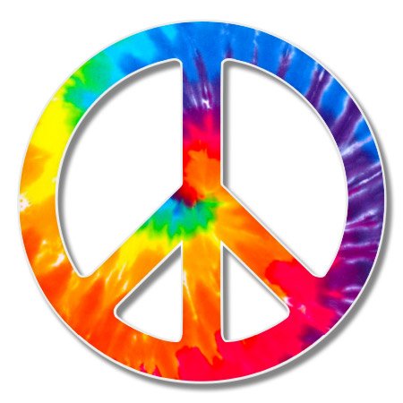 Peace Sign Tie Dye Vinyl Sticker – Car Window Bumper Laptop – SELECT SIZE