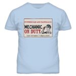 CarGeekTees.com Superbike 1199 Panigale Mechanic on Duty Garage Sign Vintage Distressed Look Motorcycle T Shirt