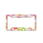 Flowers With Peace Sign Auto Car License Plate Frame Tag Holder 4 Hole