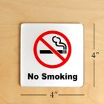 No Smoking Sign 4×4” (Acrylic-Classic) with 3M Self Adhesive; Rust Free; For Car, Business, Indoor, or Outdoor Use