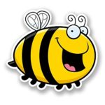 2 x 25cm/250mm Happy Honey Bee Vinyl Sticker Decal Laptop Travel Luggage Car iPad Sign Fun #5897