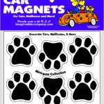 Imagine This 1-3/4-Inch by 1-3/4-Inch 6 Mini Paws Car Magnet, Black