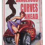 Mechanic Garage Dangerous Curves Woman Funny Tin Sign Bar Pub Diner Cafe Home Wall Decor Home Decor Art Poster Retro Vintage