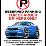 2015-16 Dodge Charger RT Muscle Car-toon No Parking Sign