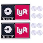 2 Kinds of Uber Lyft Tips Headrest Reminder Decal Sign Car And 2 UBER Lyft REMOVABLE DECAL SIGN PLACARD (Removable decals sing-2pcs)