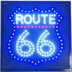 19×19″ ROUTE 66 muscle vintage Car Hot rod streetrod LED Open garage neon Sign