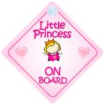 Little Princess On Board Car Sign New Baby / Child Gift / Present / Baby Shower Surprise