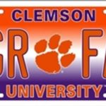 NCAA University of Clemson TGR FAN Tigers Car License Plate Novelty Sign