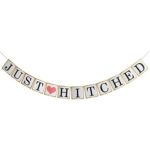 Just Hitched Banner Bunting Sign Garland Wedding Photo Props Wedding Party Decoration