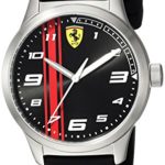 Ferrari Boy’s ‘Pitlane’ Quartz Stainless Steel and Rubber Casual Watch, Color:Black (Model: 810015)
