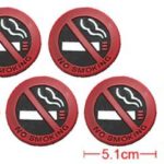 Water & Wood Auto Car Soft Plastic No Smoking Sign Round Adhesive Stickers 5 Pcs with Car Cleaning Clothing
