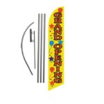 Grand Opening (yellow) 15ft Feather Banner Swooper Flag Kit – INCLUDES 15FT POLE KIT w/ GROUND SPIKE