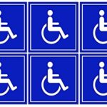 6 Pack of Disabled / Wheelchair Symbol ADA Compliant Handicap Access 3 X 3 Inch Blue Stickers 3M Vinyl Decals