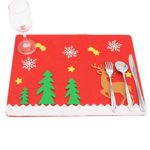 OVERMAL Christmas Deer Suit Placemat Table Runner Mat Cutlery Holder Dinner Party Decor