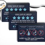 Uber Lyft Sign Rideshare Accessories – 6″ x 4″ – Customized Rating Tip Hang Tag for Car – Personalized Tipping – Includes (2) “Please Rate My Service” & (1) “Substances Not Allowed” Signs (Set of 3)