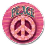 Peace Sign, Pink – Single Car Coaster