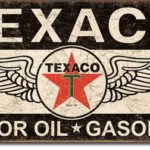 Texaco Winged Logo Distressed Retro Vintage Tin Sign 16 x 9in
