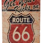 USA Route 66 Get Your Kicks Car Gas Tin Sign Bar Cafe Diner Garage Wall Decor Retro Metal Art Poster