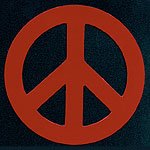 Peace Sign Magnet Deep Red 6 Inch