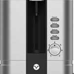 Vremi Toaster 2 Slice Stainless Steel – Toaster for Bagels with Wide Slots and Adjustable Temperature Control – Retro Toaster in Silver and Black