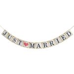 Just Married Banner Bunting Sign Garland Wedding Photo Props Wedding Party Decoration