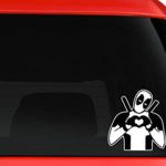 Deadpool making heart sign on car truck SUV laptop mac toolbox wall window decal sticker 6 inches white