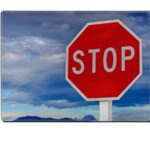 Luxlady Placemat roadside red stop sign on a cloudy background Sign isolated IMAGE 38872918 Customized Art Home Kitchen